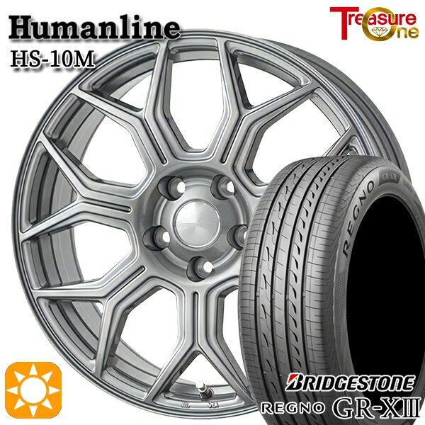 【取付対象】エスクァイア セレナ 195/65R15 91H ブリヂストン レグノ GR-X3 トレジャーワン ヒューマンライン HS10M　ダークグレー 15インチ 6.0J 5H114.3 サマータイヤホイールセット
