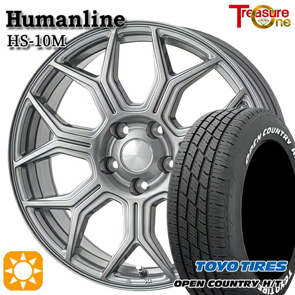 【取付対象】デリカD5 アウトランダー 225/55R18 98H トーヨー オープンカントリー H/T2 WL トレジャーワン ヒューマンライン HS10M　ダークグレー 18インチ 7.0J 5H114.3 サマータイヤホイールセット