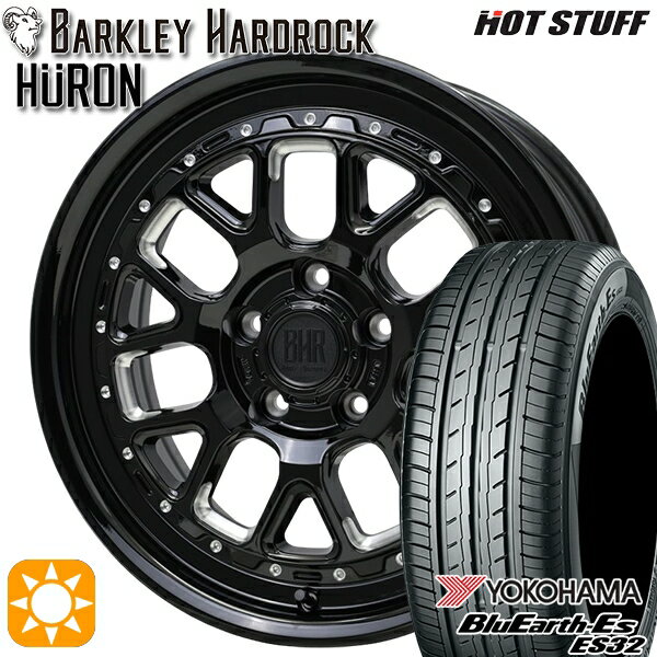 【取付対象】エクストレイル 225/60R17 99H ヨコハマ ブルーアース ES32 ホットスタッフ バークレイハードロック ヒューロン GM/B 17インチ 7.0J 5H114.3+38 サマータイヤホイールセット