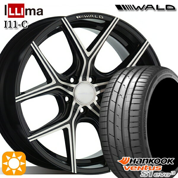 【取付対象】225/35R20 93Y XL ハンコック veNtus S1 evo3 K127 WALD イリマ I11-C ブラックポリッシュ 20インチ 8.5J 5H114.3 サマータイヤホイールセット