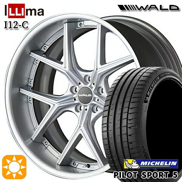 【取付対象】245/35R20 95Y XL ミシュラン パイロットスポーツ5 WALD トスカ 2P T22-C シルバー 20インチ 8.0J 5H114.3 サマータイヤホイールセット