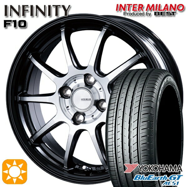 【取付対象】アクア ヤリス 195/50R16 88V XL ヨコハマ ブルーアースGT AE51 インターミラノ インフィニティ F10 BK/DP 16インチ 6.0J 4H100 サマータイヤホイールセット