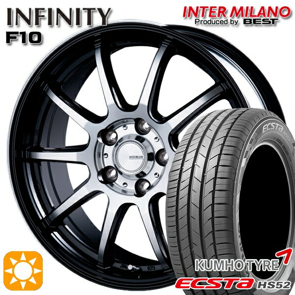 【取付対象】C-HR カローラクロス 215/60R17 100V XL クムホ エクスタ HS52 インターミラノ インフィニティ F10 BK/DP 17インチ 7.0J 5H114.3 サマータイヤホイールセット