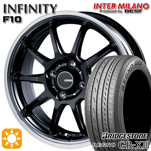 【取付対象】アクア マツダ2 ノート 185/65R15 92H XL ブリヂストン レグノ GR-X3 インターミラノ インフィニティ F10 BK/RP 15インチ 5.5J 4H100 サマータイヤホイールセット