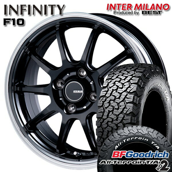 【取付対象】LT215/70R16 100/97R RWL BFグッドリッチ オールテレーン T/A KO2 インターミラノ インフィニティ F10 BK/RP 16インチ 6.0J 4H100 サマータイヤホイールセット