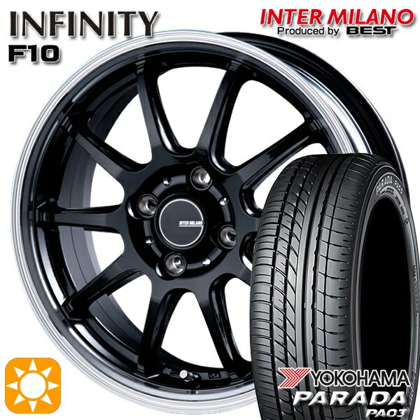 【取付対象】軽トラ 165/55R14C 95/93N ヨコハマ パラダ PA03 インターミラノ インフィニティ F10 BK/RP 14インチ 4.5J 4H100 サマータイヤホイールセット