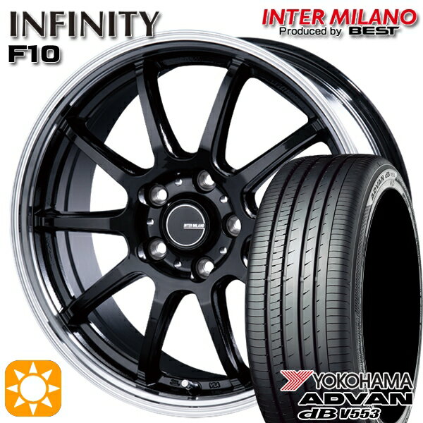 【取付対象】アイシス ノア/ヴォクシー 215/45R17 91W XL ヨコハマ アドバンデシベル V553 インターミラノ インフィニティ F10 BK/RP 17インチ 7.0J 5H114.3 サマータイヤホイールセット
