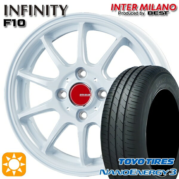 【取付対象】エブリィワゴン 165/60R14 75H トーヨー ナノエナジー3 インターミラノ インフィニティ F10 ホワイト 14インチ 4.5J 4H100 サマータイヤホイールセット