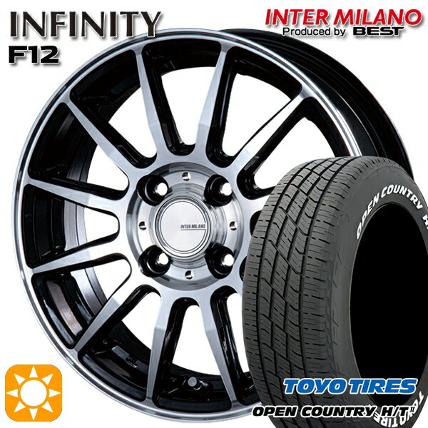 【取付対象】ライズ ロッキー 195/65R16 92H トーヨー オープンカントリー H/T2 WL インターミラノ インフィニティ F12 BK/P 16インチ 6.0J 4H100 サマータイヤホイールセット