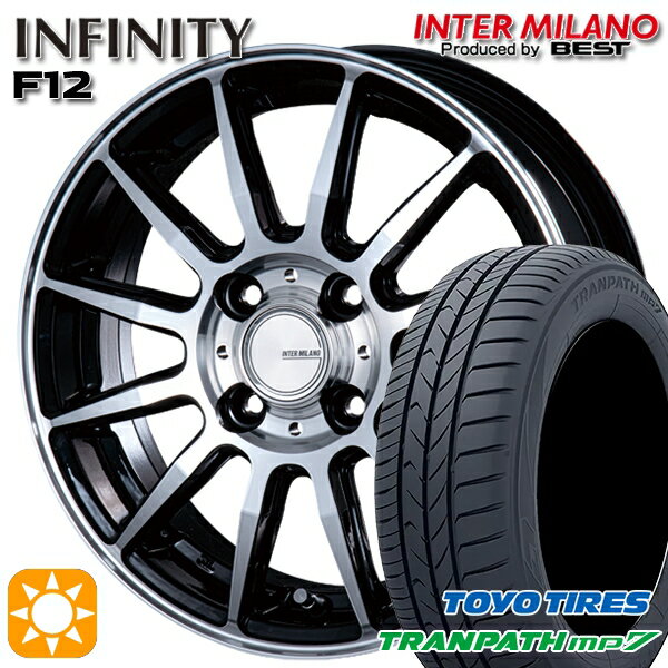 【取付対象】205/60R16 96H XL トーヨー トランパス mp7 インターミラノ インフィニティ F12 BK/P 16インチ 6.0J 4H100 サマータイヤホイールセット