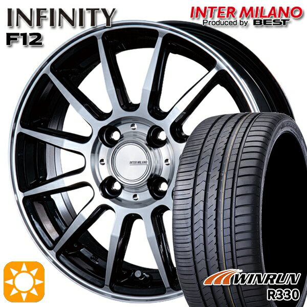 【取付対象】アクア ヤリス 195/50R16 88V XL ウィンラン R330 インターミラノ インフィニティ F12 BK/P 16インチ 6.0J 4H100 サマータイヤホイールセット