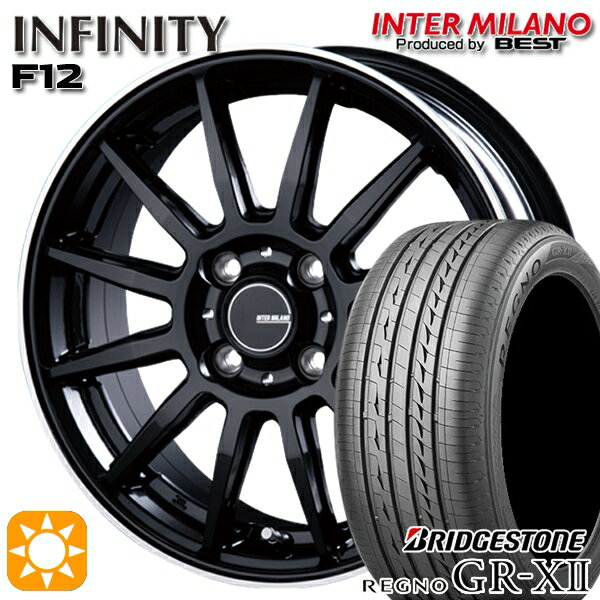 【取付対象】フィット アクア 185/60R15 84H ブリヂストン レグノ GR-X2 インターミラノ インフィニティ F12 BK/FP 15インチ 5.5J 4H100 サマータイヤホイールセット