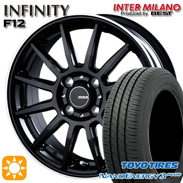 【取付対象】195/55R16 87V トーヨー ナノエナジー3プラス インターミラノ インフィニティ F12 BK/FP 16インチ 6.0J 4H100 サマータイヤホイールセット