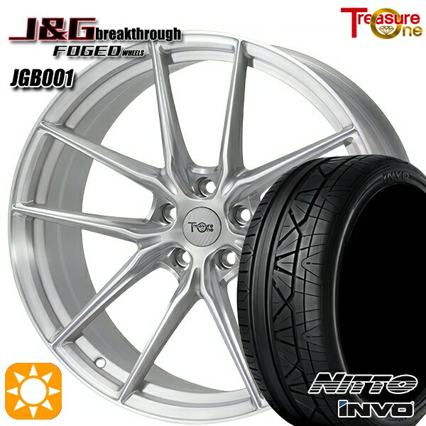 【取付対象】F) 225/40R19 R) 255/35R19 ニットー INVO トレジャーワン 鍛造 J&Gブレイクスルー JGB001 ブラッシュド 19インチ 8.0J 5H112 サマータイヤホイールセット