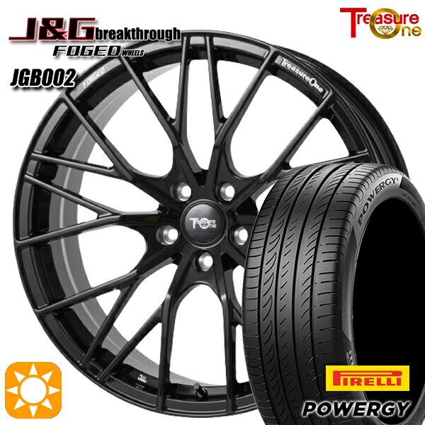 【取付対象】245/35R20 95W XL ピレリ パワジー トレジャーワン 鍛造 J&Gブレイクスルー JGB002 ブラック 20インチ 8.5J 5H114.3 サマータイヤホイールセット
