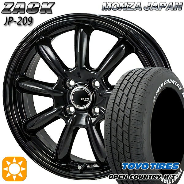 樂天商城 - 【取付対象】フィット アクア 185/60R15 84H トーヨー オープンカントリー H/T2 WL モンツァ ザック JP209 グロスブラック 15インチ 5.5J 4H100 サマータイヤホイールセット