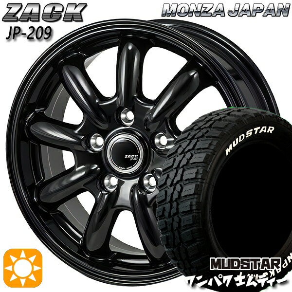 【取付対象】225/60R18 100T WL マッドスター ワンパク M/T ホワイトレター モンツァ ザック JP209 グロスブラック 18インチ 7.5J 5H114.3 サマータイヤホイールセット