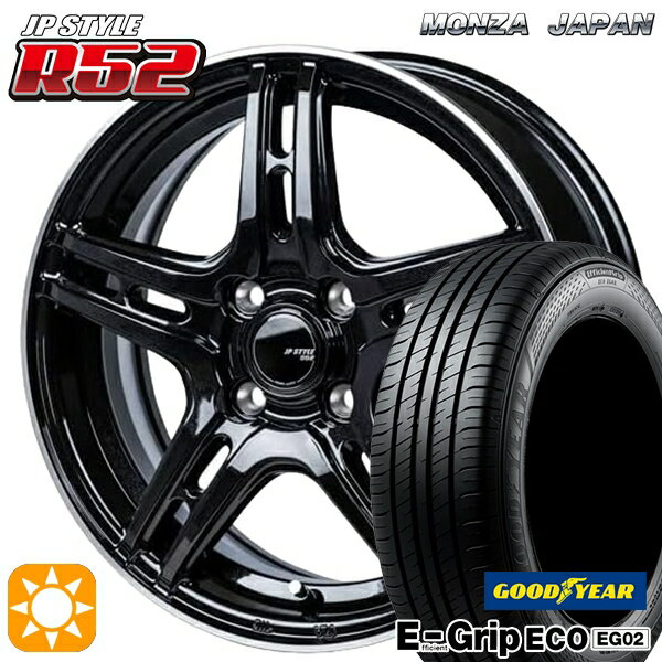 【取付対象】フィット デミオ 175/65R14 82S グッドイヤー エフィシェントグリップ EG02 モンツァ JPスタイル R52 14インチ 5.0J 4H100 サマータイヤホイールセット