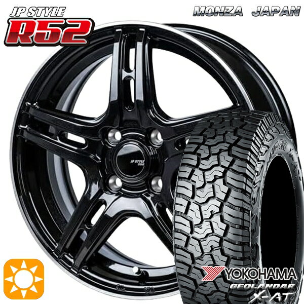 【取付対象】アゲトラ 155/65R14 ヨコハマ ジオランダーX-AT G016 モンツァ JPスタイル R52 14インチ 4.5J 4H100 サマータイヤホイールセット