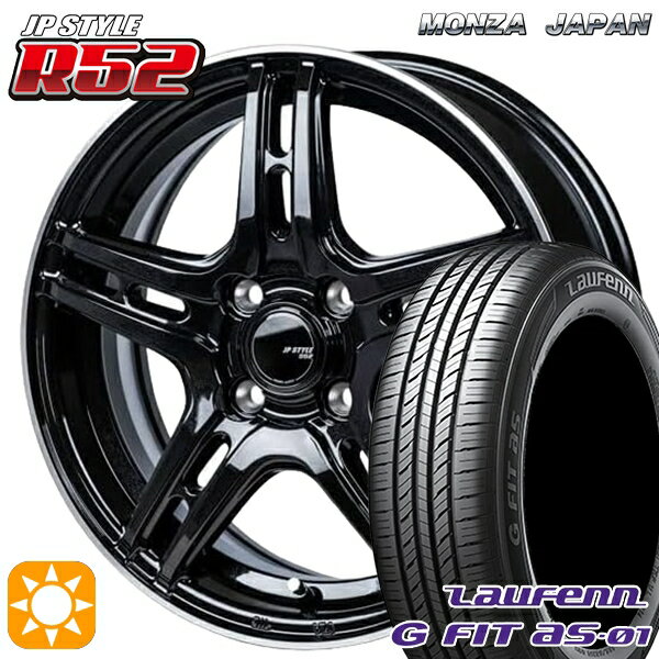【取付対象】フィット デミオ 175/65R14 82T ラウフェン G FIT as-01 LH42 モンツァ JPスタイル R52 14インチ 5.0J 4H100 サマータイヤホイールセット