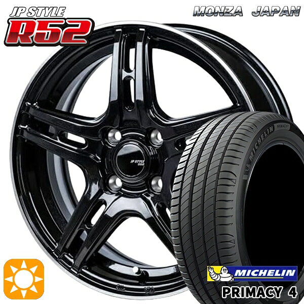 【取付対象】フィット アクア 185/60R15 88H XL ミシュラン プライマシー4 モンツァ JPスタイル R52 15インチ 5.5J 4H100 サマータイヤホイールセット