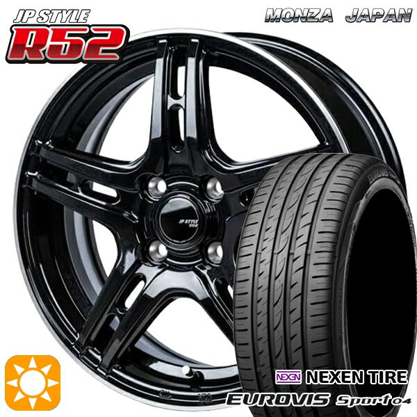 【取付対象】エブリィワゴン 165/60R14 75H ロードストーン ユーロビズ Sport 04 モンツァ JPスタイル R52 14インチ 4.5J 4H100 サマータイヤホイールセット
