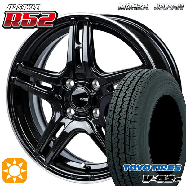 【取付対象】軽トラ 145/80R12 80/78N トーヨー V02E V-02E モンツァ JPスタイル R52 12インチ 4.0J 4H100 サマータイヤホイールセット