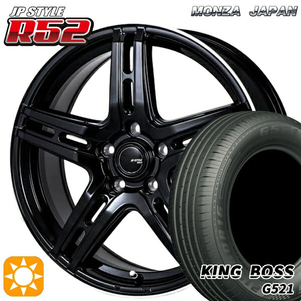【取付対象】リーフ アクセラ 205/55R16 91V キングボス G521 モンツァ JPスタイル R52 16インチ 6.5J 5H114.3 サマータイヤホイールセット