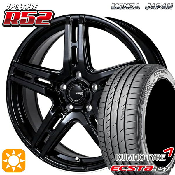【取付対象】215/40R18 89W XL クムホ エクスタ PS71 モンツァ JPスタイル R52 18インチ 7.0J 5H114.3 サマータイヤホイールセット