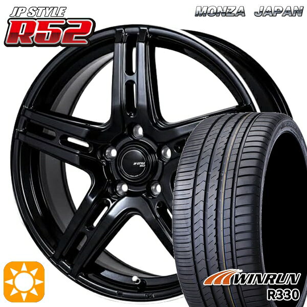 【取付対象】リーフ アクセラ 205/55R16 91V ウィンラン R330 モンツァ JPスタイル R52 16インチ 6.5J 5H114.3 サマータイヤホイールセット