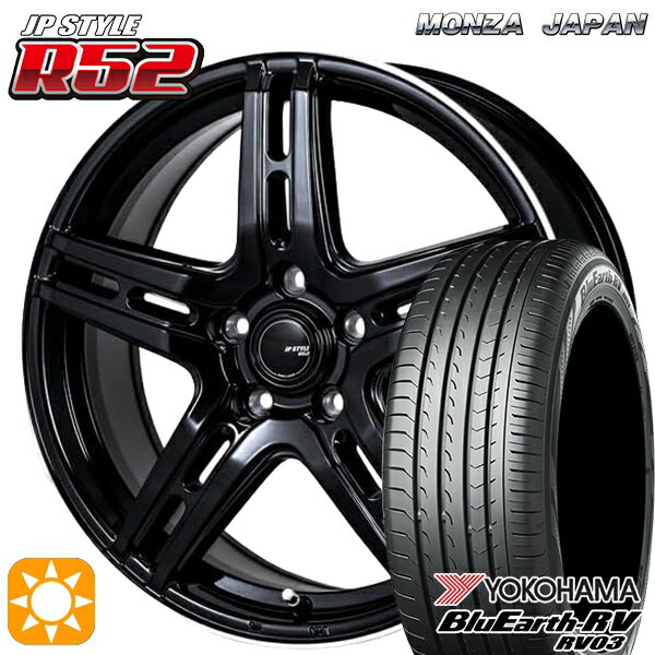 【取付対象】215/45R17 91W XL ヨコハマ ブルーアース RV03 モンツァ JPスタイル R52 17インチ 7.0J 5H114.3 サマータイヤホイールセット