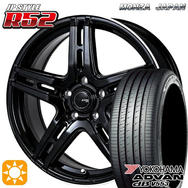 【取付対象】リーフ アクセラ 205/55R16 91W ヨコハマ アドバンデシベル V553 モンツァ JPスタイル R52 16インチ 6.5J 5H114.3 サマータイヤホイールセット