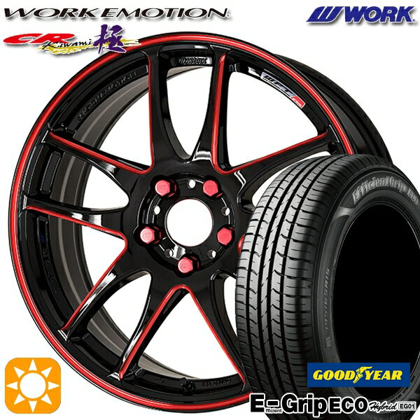 【取付対象】50プリウス インプレッサ 215/45R17 91W XL グッドイヤー エフィシェントグリップ エコ EG01 WORK エモーション CR極 Kurenai 17インチ 7.0J 5H100 サマータイヤホイールセット