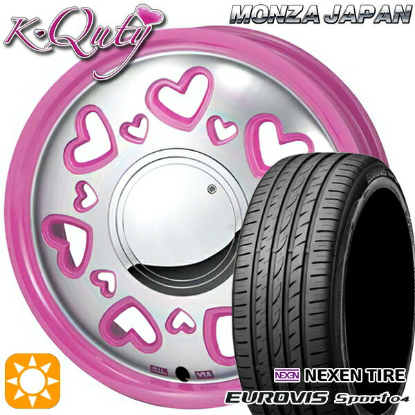 【取付対象】165/60R14 75H ロードストーン ユーロビズ Sport 04 モンツァ ケーキューティー ピンク/ポリッシュ 14インチ 4.5J 4H100 サマータイヤホイールセット