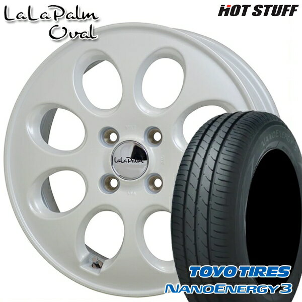【取付対象】エブリィワゴン 165/60R14 75H トーヨー ナノエナジー3 HotStuff ララパーム オーバル パールホワイト 14インチ 4.5J 4H100 サマータイヤホイールセット