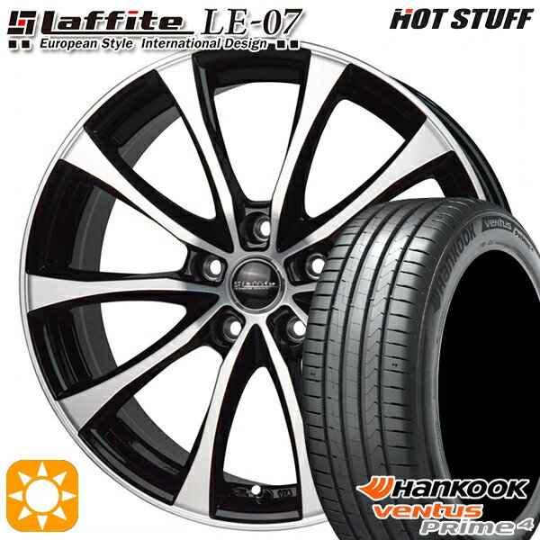 【取付対象】リーフ アクセラ 205/55R16 94V XL ハンコック veNtus PRime4 K135 HotStuff ラフィット LE-07 ブラックポリッシュ 16インチ 6.5J 5H114.3 サマータイヤホイールセット