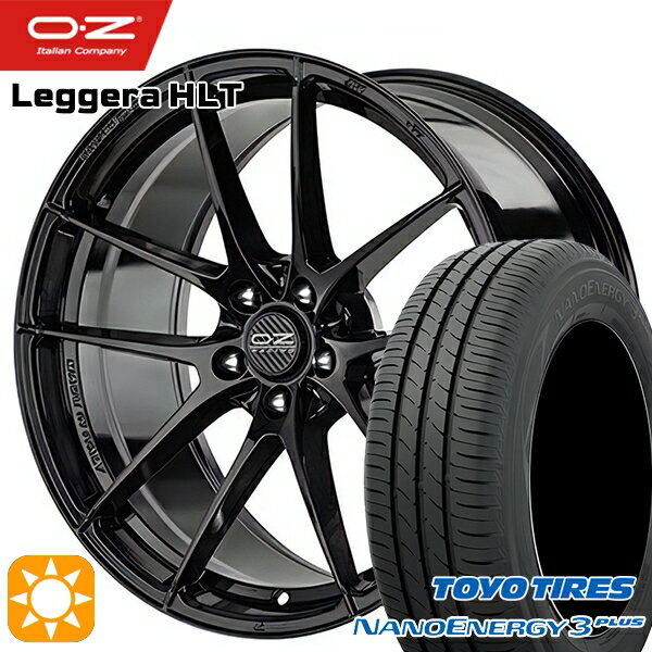 最大2,000円OFFクーポン★ベンツ Aクラス/CLA 225/45R18 91W トーヨー ナノエナジー3プラス OZ レッジェーラ HLT グロスブラック 18インチ 8.0J 5H112 サマータイヤホイールセット