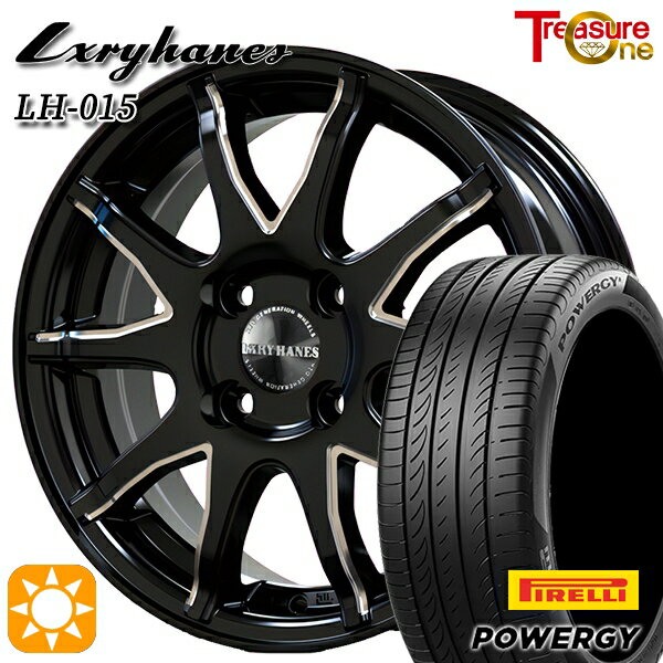 【取付対象】フィット アクア 185/60R15 84H ピレリ パワジー トレジャーワン ラグジーヘインズ LH015 ブラックマシニングポリッシュ 15インチ 5.5J 4H100 サマータイヤホイールセット