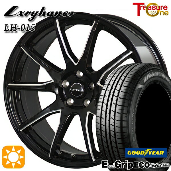 【取付対象】アイシス ノア/ヴォクシー 215/45R17 91W XL グッドイヤー エフィシェントグリップ エコ EG01 トレジャーワン ラグジーヘインズ LH015 BK 17インチ 7.0J 5H114.3 サマータイヤホイールセット