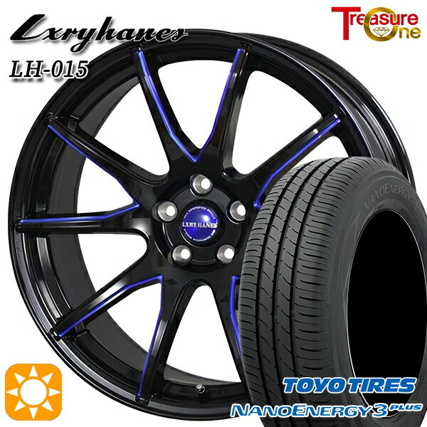 【取付対象】フォレスター 215/55R17 94V トーヨー ナノエナジー3プラス トレジャーワン ラグジーヘインズ LH015 ブラック・マシニングブルークリア 17インチ 7.0J 5H100 サマータイヤホイールセット