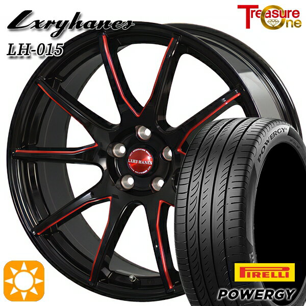 【取付対象】アクセラ アテンザ 215/45R18 93W XL ピレリ パワジー トレジャーワン ラグジーヘインズ LH015 ブラック・マシニングレッドクリア 18インチ 7.0J 5H114.3 サマータイヤホイールセット