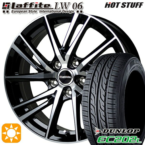 【取付対象】リーフ ノア 205/55R16 91V ダンロップ エナセーブ EC202L HotStuff ラフィット LW-06 ブラックポリッシュ 16インチ 6.5J 5H114.3 サマータイヤホイールセット