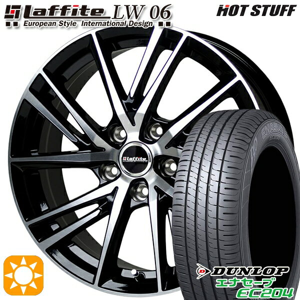 【取付対象】エスクァイア セレナ 195/65R15 91V ダンロップ エナセーブ EC204 HotStuff ラフィット LW-06 ブラックポリッシュ 15インチ 6.0J 5H114.3 サマータイヤホイールセット