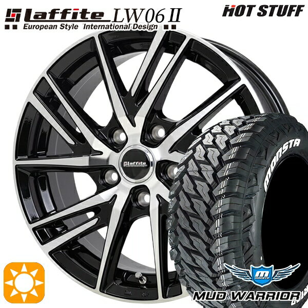 【取付対象】デリカD5 235/70R16 104/101Q LT RWL モンスタ マッドウォーリアー HotStuff ラフィット LW06-2 BK/P 16インチ 6.5J 5H114.3 サマータイヤホイールセット