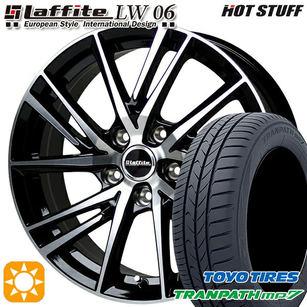 【取付対象】195/65R15 91H トーヨー トランパス mp7 HotStuff ラフィット LW-06 ブラックポリッシュ 15インチ 6.0J 5H114.3 サマータイヤホイールセット