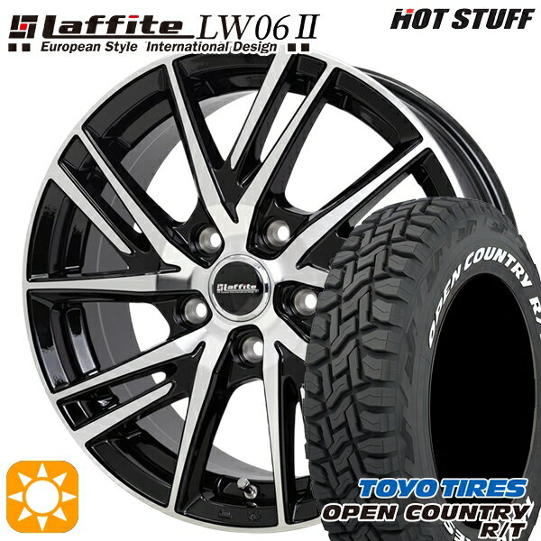 【取付対象】エルグランド クロスロード 215/65R16 109/107Q トーヨー オープンカントリー R/T ホワイトレター HotStuff ラフィット LW06-2 BK/P 16インチ 6.5J 5H114.3 サマータイヤホイールセット