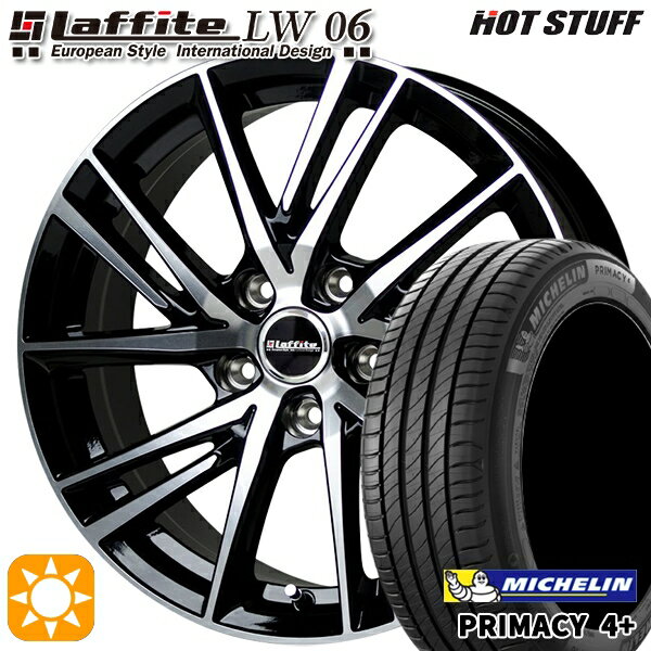 【取付対象】225/55R17 101W XL ミシュラン プライマシー4プラス HotStuff ラフィット LW-06 ブラックポリッシュ 17インチ 7.0J 5H114.3 サマータイヤホイールセット