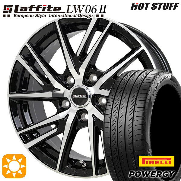 【取付対象】エスティマ ヤリスクロス 215/60R16 95H ピレリ パワジー HotStuff ラフィット LW06-2 BK/P 16インチ 6.5J 5H114.3 サマータイヤホイールセット