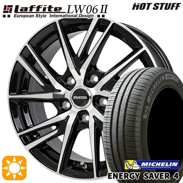 【取付対象】エスティマ ストリーム 205/65R15 99H XL ミシュラン エナジーセイバー4 HotStuff ラフィット LW06-2 BK/P 15インチ 6.0J 5H114.3 サマータイヤホイールセット