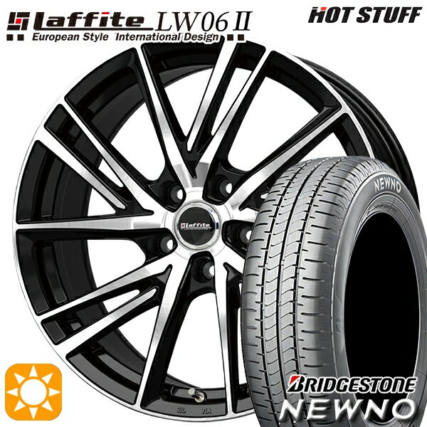 【取付対象】225/45R18 95W XL ブリヂストン ニューノ HotStuff ラフィット LW06-2 BK/P 18インチ 7.0J 5H114.3 サマータイヤホイールセット